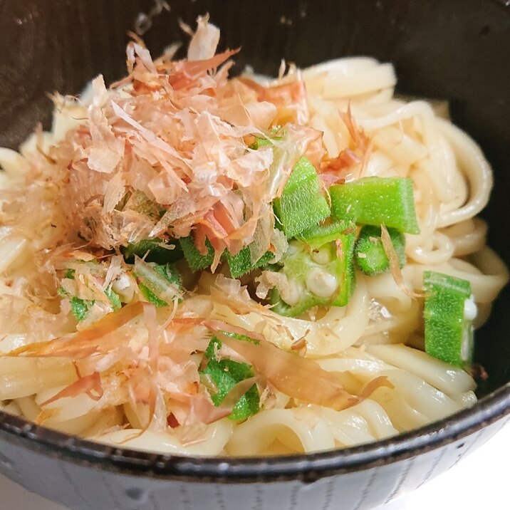 夏野菜入り*温かい稲庭うどん
